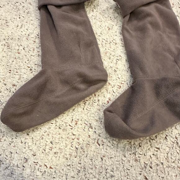Hunter Womens Sz M 5-7 Tall Fleece Welly Boot Socks Gray Logo Liners Leg warmers - Picture 2 of 7